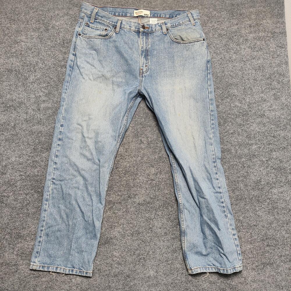 Levi Strauss Signature Jeans Mens 40x30 Light Wash Blue Regular Straight Denim